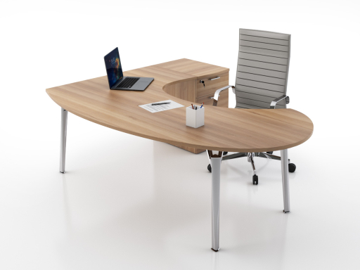 Bureau de direction Compact ovale avec caisson