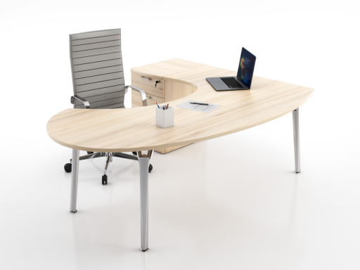 Bureau de direction Compact ovale avec caisson