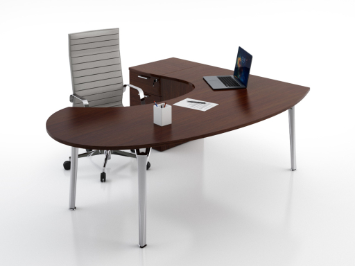 Bureau de direction Compact ovale avec caisson