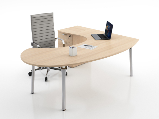 Bureau de direction Compact ovale avec caisson