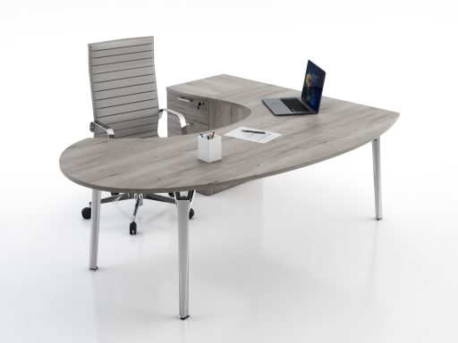 Bureau de direction Compact ovale avec caisson