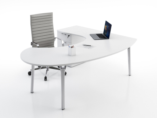 Bureau de direction Compact ovale avec caisson