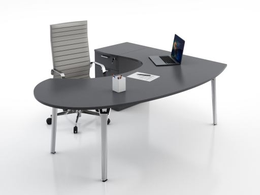 Bureau de direction Compact ovale avec caisson