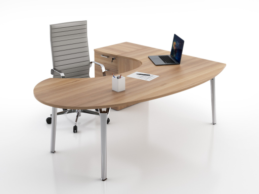 Bureau de direction Compact ovale avec caisson