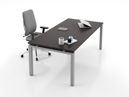 Grand bureau contemporain en bois, origine Europe