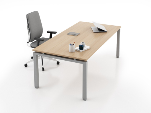Grand bureau contemporain en bois, origine Europe