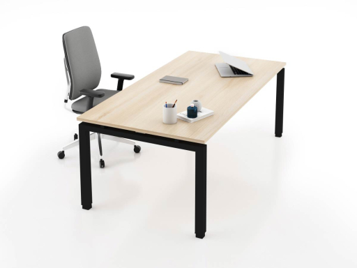 Grand bureau contemporain en bois, origine Europe