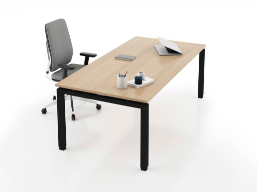 Grand bureau contemporain en bois, origine Europe