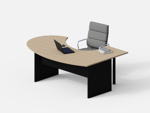 Bureau de direction contemporain compact XL