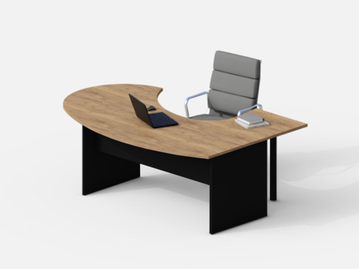 Bureau de direction contemporain compact XL