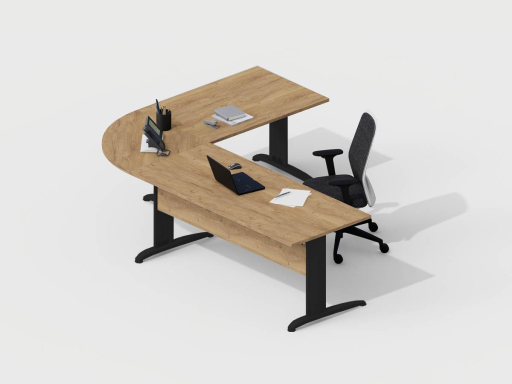 Bureau avec retour DESKISSIMO, gamme CORPORATE. Fabriqué en ESPAGNE.