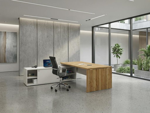 Bureau de direction contemporain avec meuble retour