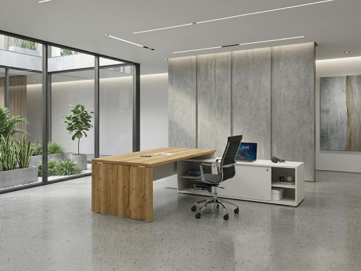 Bureau de direction contemporain avec meuble retour