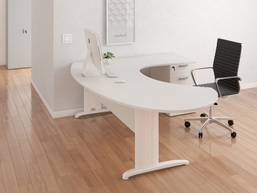 Bureau de direction Compact ovale avec caisson