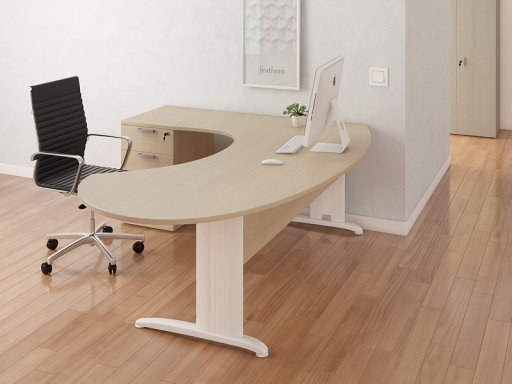 Bureau de direction Compact ovale avec caisson