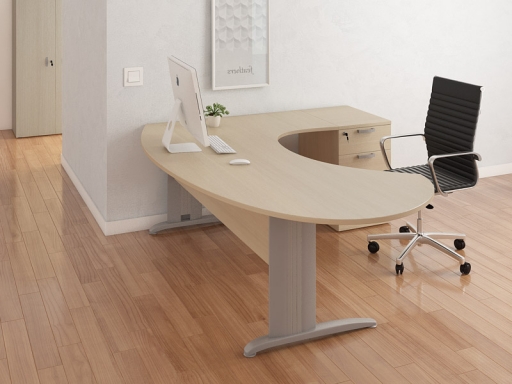 Bureau de direction Compact ovale avec caisson