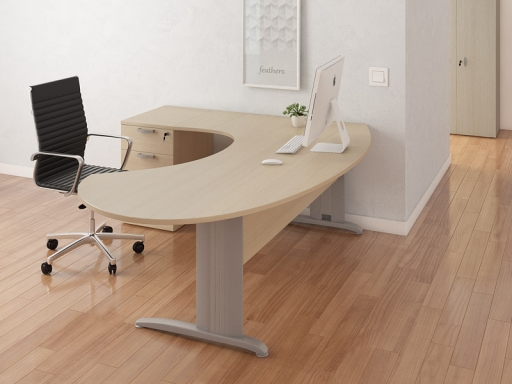 Bureau de direction Compact ovale avec caisson