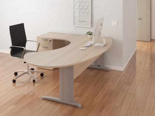 Bureau de direction Compact ovale avec caisson