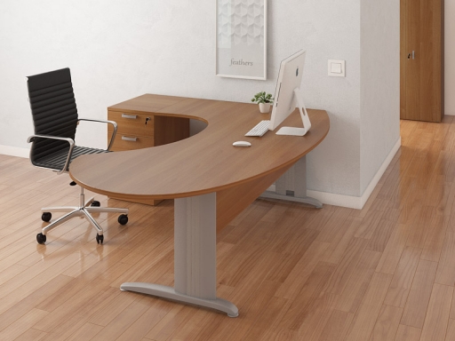 Bureau de direction Compact ovale avec caisson