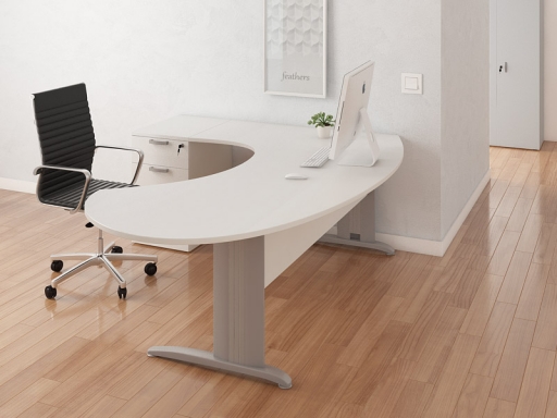 Bureau de direction Compact ovale avec caisson