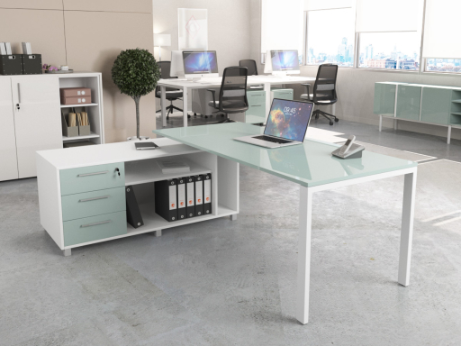 Bureau de direction contemporain laqué sur crédence