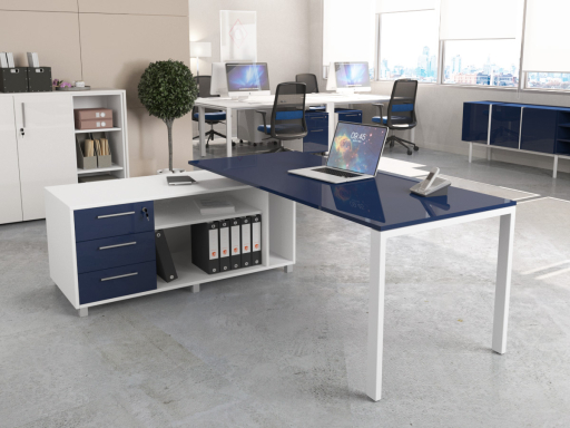 Bureau de direction contemporain laqué sur crédence
