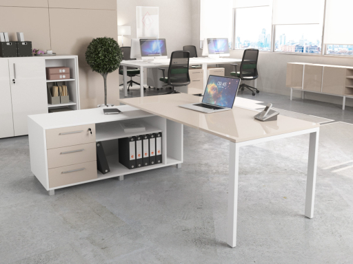 Bureau de direction contemporain laqué sur crédence