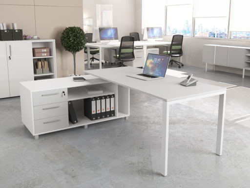 Bureau de direction en angle laqué