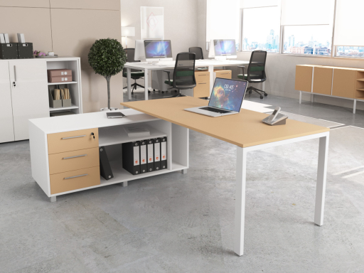 Bureau de direction en angle laqué