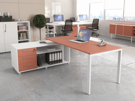 Bureau de direction en angle laqué