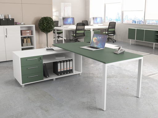 Bureau de direction en angle laqué