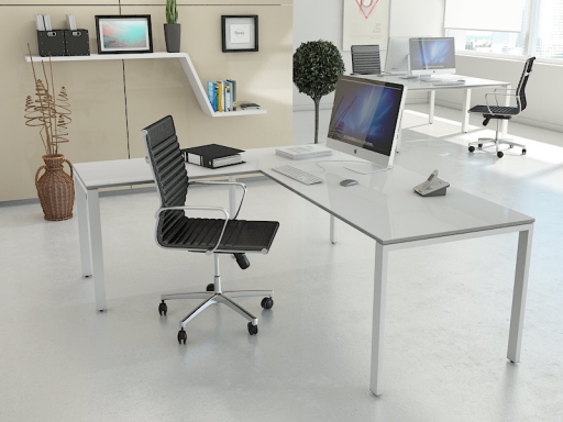 Bureau de direction avec retour contemporain laqué