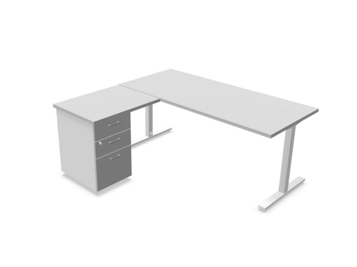 Bureau de direction design avec retour et caisson