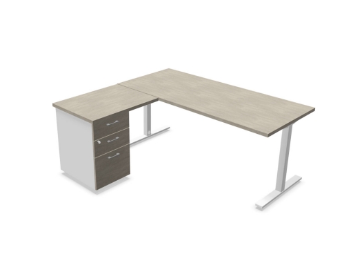 Bureau de direction design avec retour et caisson