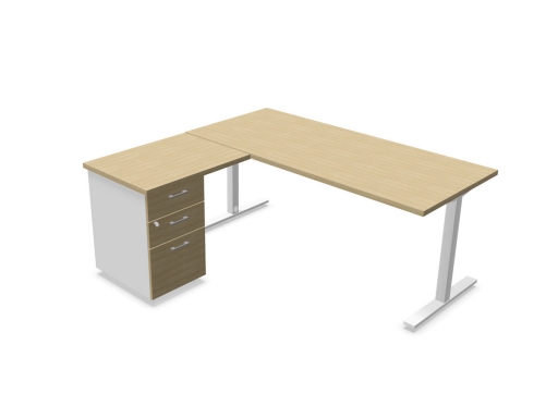 Bureau de direction design avec retour et caisson