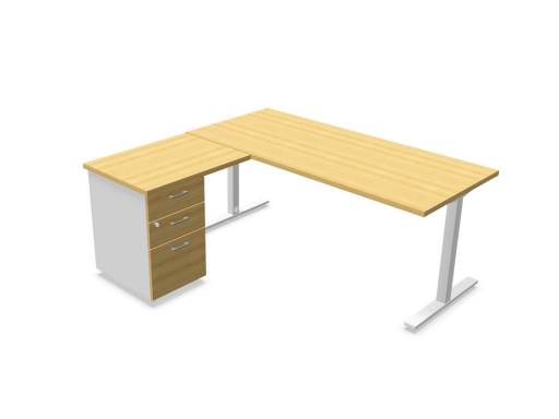 Bureau de direction design avec retour et caisson