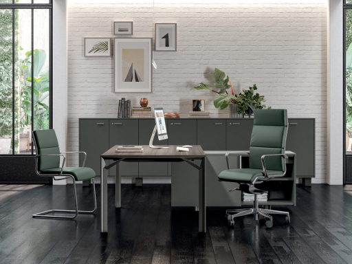 Bureau de direction sur meuble bas laquée design