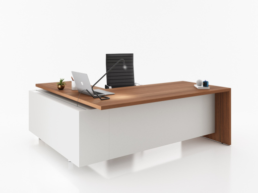 Bureau de direction KENNEDY avec conteneur et caisson, fabriqué en Italie