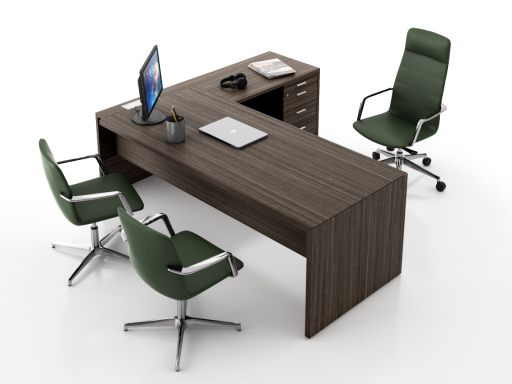 Bureau de direction design avec retour caisson