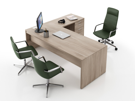 Bureau de direction design avec retour caisson