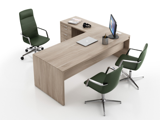 Bureau de direction design avec retour caisson
