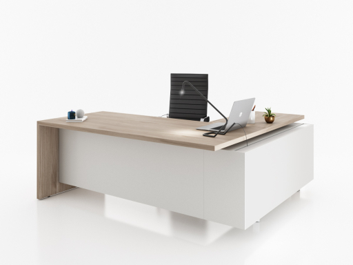 Bureau de direction KENNEDY avec conteneur et caisson, fabriqué en Italie
