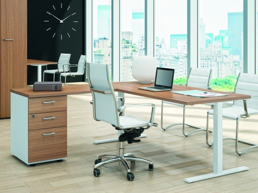 Bureau de direction design avec retour et caisson