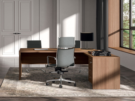 Bureau de direction design avec retour caisson