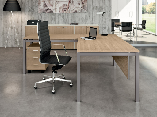 Bureau de direction design avec retour, fabriqué en Italie