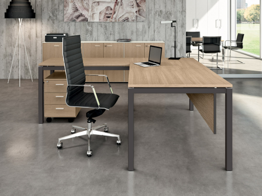 Bureau de direction design avec retour, fabriqué en Italie