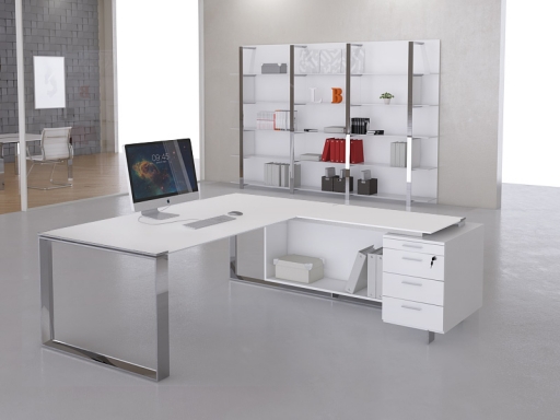 Bureau direction Blanc Laqué brillant design Groenland: achat