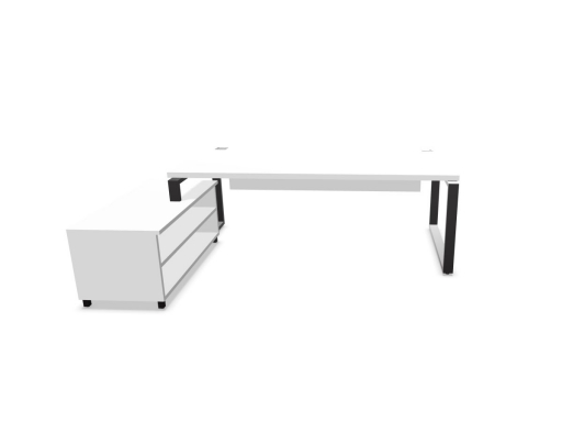 Bureau de direction avec meuble retour, fabriqué en France