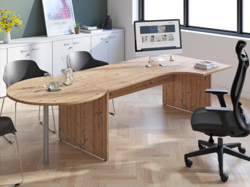 Bureau en angle avec extension de convivialité