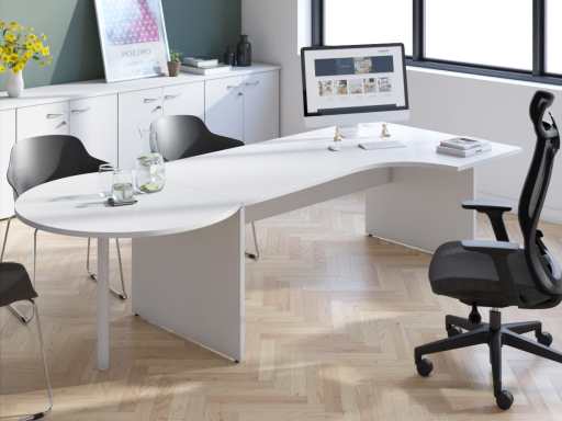 Bureau en angle avec extension de convivialité